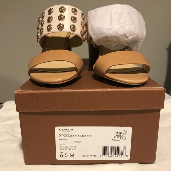 NIB Coach Olivia Studded Matte Calf Sandal - Picture 2 of 5